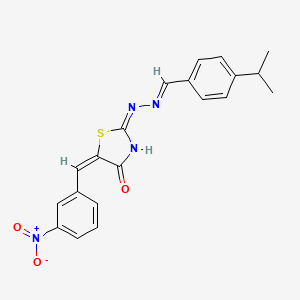 molecular formula C20H18N4O3S B13381798 4-Isopropylbenzaldehyde (5-{3-nitrobenzylidene}-4-oxo-1,3-thiazolidin-2-ylidene)hydrazone 