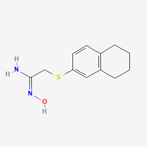 molecular formula C12H16N2OS B13381813 N'-hydroxy-2-(5,6,7,8-tetrahydro-2-naphthalenylsulfanyl)ethanimidamide 