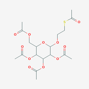 molecular formula C18H26O11S B13381826 [3,4,5-Triacetyloxy-6-(2-acetylsulfanylethoxy)oxan-2-yl]methyl acetate 