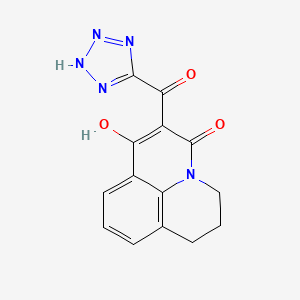 molecular formula C14H11N5O3 B13381831 4-hydroxy-3-(2H-tetrazole-5-carbonyl)-1-azatricyclo[7.3.1.05,13]trideca-3,5,7,9(13)-tetraen-2-one 
