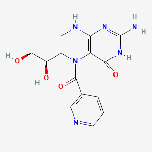 molecular formula C15H18N6O4 B13381861 2-amino-6-(1,2-dihydroxypropyl)-5-(3-pyridinylcarbonyl)-5,6,7,8-tetrahydro-4(3H)-pteridinone 