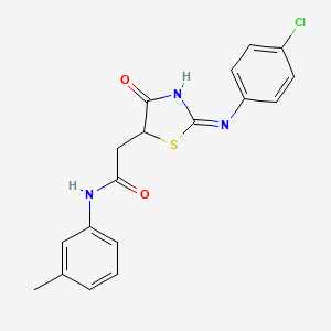molecular formula C18H16ClN3O2S B13381875 2-{2-[(4-chlorophenyl)imino]-4-oxo-1,3-thiazolidin-5-yl}-N-(3-methylphenyl)acetamide 