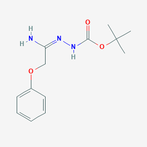 molecular formula C13H19N3O3 B13381883 tert-butyl N-[(E)-(1-amino-2-phenoxyethylidene)amino]carbamate 