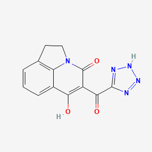 molecular formula C13H9N5O3 B13381907 9-hydroxy-10-(2H-tetrazole-5-carbonyl)-1-azatricyclo[6.3.1.04,12]dodeca-4(12),5,7,9-tetraen-11-one 