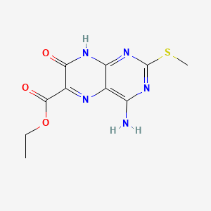 molecular formula C10H11N5O3S B13381927 Ethyl 4-amino-2-(methylsulfanyl)-7-oxo-7,8-dihydro-6-pteridinecarboxylate 