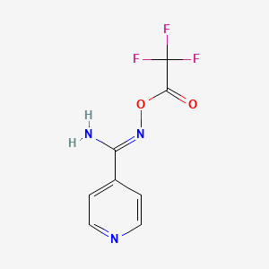 molecular formula C8H6F3N3O2 B13381950 N'-[(2,2,2-trifluoroacetyl)oxy]-4-pyridinecarboximidamide 