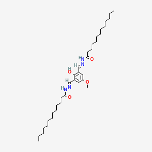molecular formula C35H60N4O4 B13381952 N-[(E)-[2-hydroxy-5-methoxy-3-[(E)-(tridecanoylhydrazinylidene)methyl]phenyl]methylideneamino]tridecanamide 