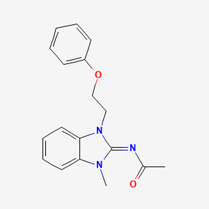 molecular formula C18H19N3O2 B13381962 N-[1-methyl-3-(2-phenoxyethyl)-1,3-dihydro-2H-benzimidazol-2-ylidene]acetamide 