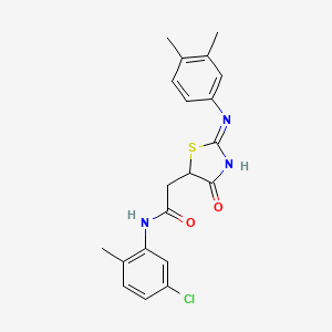 molecular formula C20H20ClN3O2S B13382008 N-(5-chloro-2-methylphenyl)-2-[2-(3,4-dimethylanilino)-4-oxo-1,3-thiazol-5-yl]acetamide 