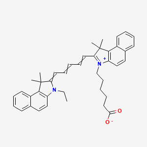 molecular formula C41H44N2O2 B13382023 2-[5-[3-(5-Carboxypentyl)-1,3-dihydro-1,1-dimethyl-2H-benz[e]indol-2-ylidene]-1,3-pentadienyl]-3-ethyl-1,1-dimethyl-1H-benz[e]indolium inner salt 