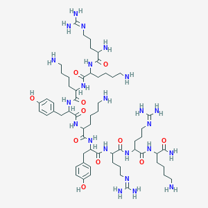 molecular formula C60H105N23O11 B13382026 H-DL-Arg-DL-Lys-DL-Lys-DL-Tyr-DL-Lys-DL-Tyr-DL-Arg-DL-Arg-DL-Lys-NH2 
