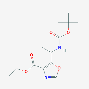 molecular formula C13H20N2O5 B13382051 (S)-ethyl 5-(1-(tert-butoxycarbonyl)ethyl)oxazole-4-carboxylate 