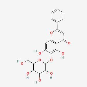 molecular formula C21H20O10 B13382065 5,7-Dihydroxy-2-phenyl-6-[3,4,5-trihydroxy-6-(hydroxymethyl)oxan-2-yl]oxychromen-4-one 