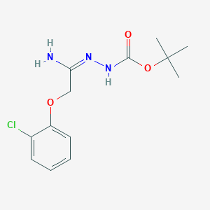 molecular formula C13H18ClN3O3 B13382074 tert-butyl N-[(E)-[1-amino-2-(2-chlorophenoxy)ethylidene]amino]carbamate 