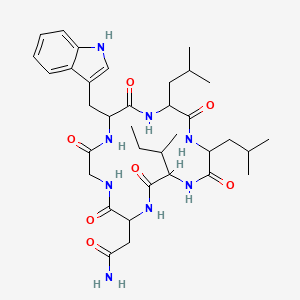 molecular formula C35H52N8O7 B13382078 cyclo[DL-Asn-Gly-DL-Trp-DL-Leu-DL-Leu-DL-xiIle] 