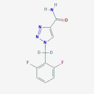 molecular formula C10H8F2N4O B133821 1-[二氘代-(2,6-二氟苯基)甲基]三唑-4-甲酰胺 CAS No. 170939-95-4