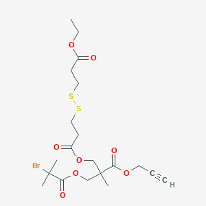 molecular formula C20H29BrO8S2 B13382124 Prop-2-yn-1-yl 3-((2-bromo-2-methylpropanoyl)oxy)-2-(((3-((3-ethoxy-3-oxopropyl)disulfanyl)propanoyl)oxy)methyl)-2-methylpropanoate 
