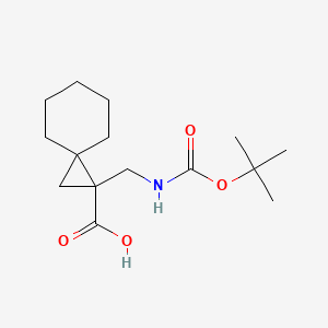 molecular formula C15H25NO4 B1338213 1-(Tert-butoxycarbonylamino-methyl)-spiro[2.5]octane-1-carboxylic acid CAS No. 724773-53-9