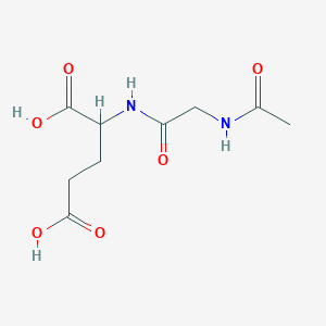 molecular formula C9H14N2O6 B13382257 D-Glutamic acid, N-(N-acetylglycyl)- 