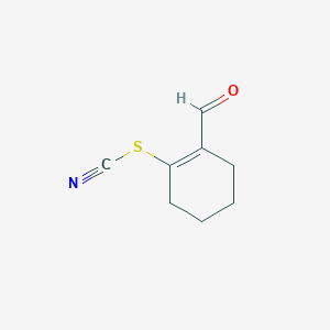 molecular formula C8H9NOS B1338226 2-(Cyanothio)-1-cyclohexene-1-carbaldehyde CAS No. 42141-25-3