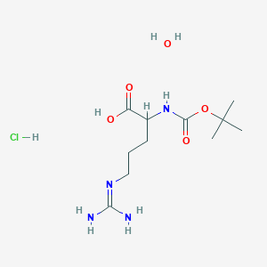 molecular formula C11H25ClN4O5 B13382267 5-(diaminomethylideneamino)-2-[(2-methylpropan-2-yl)oxycarbonylamino]pentanoic acid;hydrate;hydrochloride 