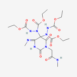 molecular formula C20H32N8O11 B13382335 ethyl N-(ethoxycarbonylamino)-N-[5-[ethoxycarbonyl-(ethoxycarbonylamino)amino]-4-(methylamino)-1-[2-(methylamino)-2-oxoethyl]-2,6-dioxopyrimidin-5-yl]carbamate 