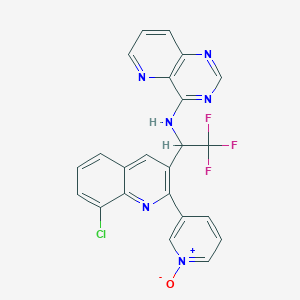 molecular formula C23H14ClF3N6O B13382358 N-[1-[8-chloro-2-(1-oxidopyridin-1-ium-3-yl)quinolin-3-yl]-2,2,2-trifluoroethyl]pyrido[3,2-d]pyrimidin-4-amine 
