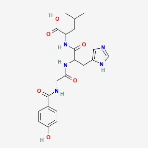 molecular formula C21H27N5O6 B13382392 Bz(4-OH)-Gly-DL-His-DL-Leu-OH 