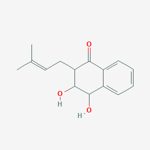 molecular formula C15H18O3 B13382414 1(2H)-Naphthalenone,3,4-dihydro-3,4-dihydroxy-2-(3-methyl-2-butenyl)-,(2R,3R,4R)- 