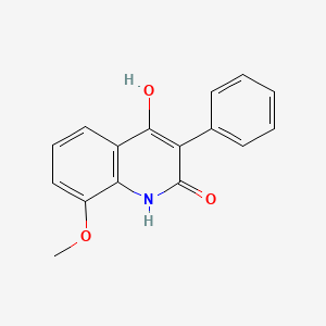 molecular formula C16H13NO3 B13382426 2-hydroxy-8-methoxy-3-phenyl-1H-quinolin-4-one 