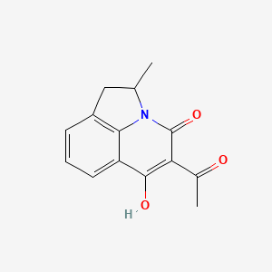 molecular formula C14H13NO3 B13382479 5-acetyl-6-hydroxy-2-methyl-1,2-dihydro-4H-pyrrolo[3,2,1-ij]quinolin-4-one 