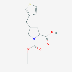 molecular formula C15H21NO4S B13382481 (2S,4R)-1-[(tert-butoxy)carbonyl]-4-[(thiophen-3-yl)methyl]pyrrolidine-2-carboxylic acid 