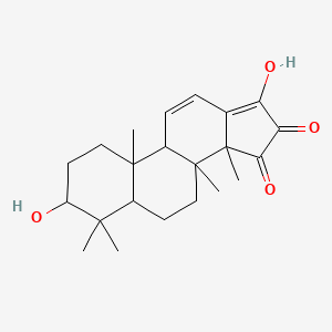 molecular formula C22H30O4 B13382486 3,17-dihydroxy-4,4,8,10,14-pentamethyl-2,3,5,6,7,9-hexahydro-1H-cyclopenta[a]phenanthrene-15,16-dione 