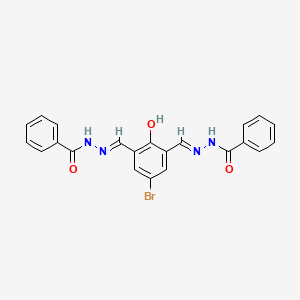 molecular formula C22H17BrN4O3 B13382503 N'-[3-(2-benzoylcarbohydrazonoyl)-5-bromo-2-hydroxybenzylidene]benzohydrazide 
