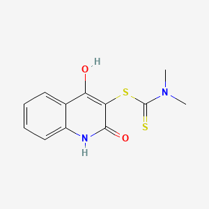 molecular formula C12H12N2O2S2 B13382504 4-Hydroxy-2-oxo-1,2-dihydroquinolin-3-yl dimethyldithiocarbamate 