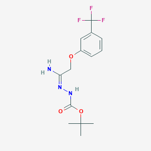 molecular formula C14H18F3N3O3 B13382515 tert-butyl N-[(E)-[1-amino-2-[3-(trifluoromethyl)phenoxy]ethylidene]amino]carbamate 