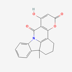 molecular formula C19H15NO4 B13382529 17-hydroxy-8-methyl-14-oxa-1-azapentacyclo[10.7.1.02,7.08,20.013,18]icosa-2,4,6,12(20),13(18),16-hexaene-15,19-dione 