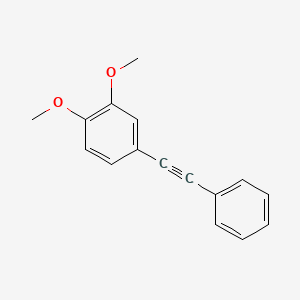molecular formula C16H14O2 B13382531 1,2-Dimethoxy-4-phenylethynyl-benzene 