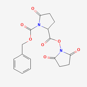 molecular formula C17H16N2O7 B13382552 1-Benzyl 2-(2,5-dioxopyrrolidin-1-YL) 5-oxopyrrolidine-1,2-dicarboxylate 