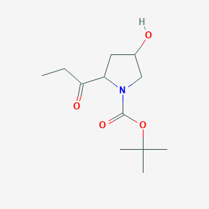 molecular formula C12H21NO4 B13382560 Tert-butyl 4-hydroxy-2-propanoylpyrrolidine-1-carboxylate 