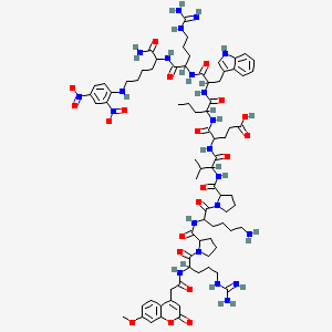 molecular formula C78H110N22O20 B13382621 ((7-Methoxycoumarin-4-yl)acetyl)arginyl-prolyl-lysyl-prolyl-valyl-glutamyl-norvalyl-tryptophyl-arginyl-(2,4-dinitrophenyl)lysinamide 
