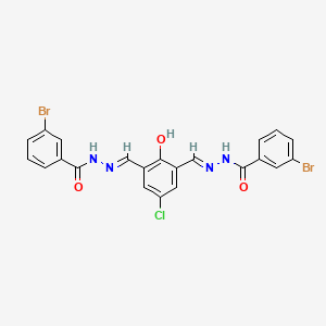 molecular formula C22H15Br2ClN4O3 B13382632 3-bromo-N'-{3-[2-(3-bromobenzoyl)carbohydrazonoyl]-5-chloro-2-hydroxybenzylidene}benzohydrazide 