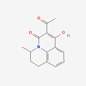 molecular formula C15H15NO3 B13382678 6-acetyl-7-hydroxy-3-methyl-2,3-dihydro-1H,5H-pyrido[3,2,1-ij]quinolin-5-one 