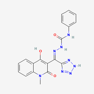 molecular formula C19H16N8O3 B13382683 3-[(anilinocarbonyl)(1H-tetraazol-5-yl)carbohydrazonoyl]-4-hydroxy-1-methyl-2(1H)-quinolinone 
