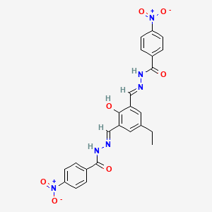 molecular formula C24H20N6O7 B13382710 N'-[5-ethyl-2-hydroxy-3-(2-{4-nitrobenzoyl}carbohydrazonoyl)benzylidene]-4-nitrobenzohydrazide 