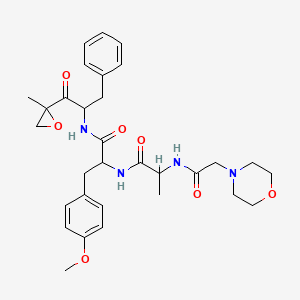 molecular formula C31H40N4O7 B13382766 3-(4-methoxyphenyl)-N-[1-(2-methyloxiran-2-yl)-1-oxo-3-phenylpropan-2-yl]-2-[2-[(2-morpholin-4-ylacetyl)amino]propanoylamino]propanamide 