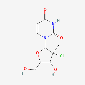 molecular formula C10H13ClN2O5 B13382820 1-[3-Chloro-4-hydroxy-5-(hydroxymethyl)-3-methyloxolan-2-yl]pyrimidine-2,4-dione 