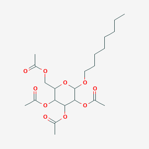 molecular formula C22H36O10 B13382845 Octyl 2,3,4,6-tetra-O-acetylhexopyranoside 