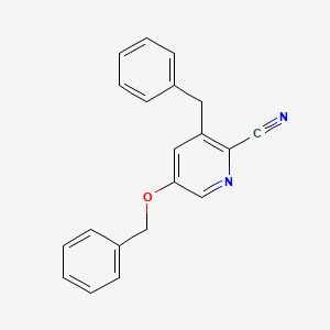 molecular formula C20H16N2O B13382861 3-Benzyl-5-(benzyloxy)picolinonitrile 