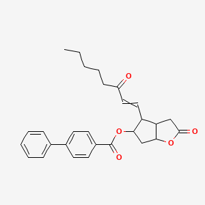 molecular formula C28H30O5 B13382881 [2-Oxo-4-(3-oxooct-1-enyl)-3,3a,4,5,6,6a-hexahydrocyclopenta[b]furan-5-yl] 4-phenylbenzoate CAS No. 122921-58-8